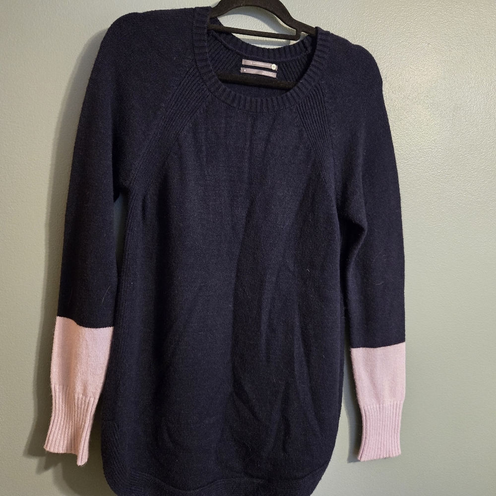 Color Block Navy And Lavender Anthropoligie Sweater